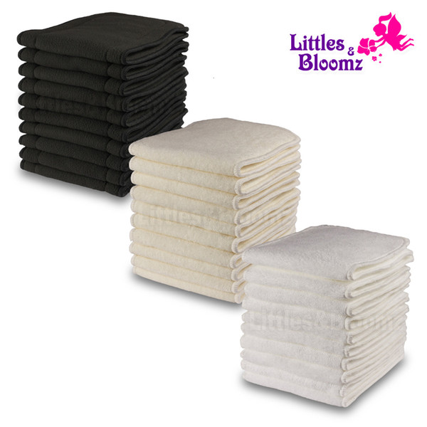 [Littles&Bloomz] 10Pcs Reusable Washable Inserts Boosters Liners For Pocket Cloth Nappy Diaper microfibre bamboo charcoal insert CJ191115