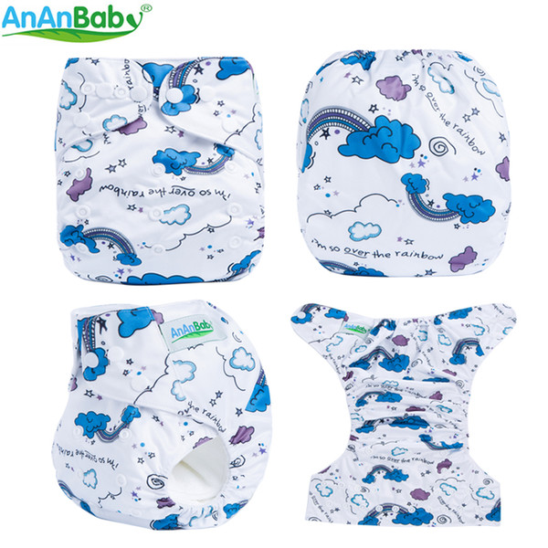 Ananbaby One Size Fits All Cloth Diaper Reusable Adjustable Baby Nappy With 1pc Microfiber Insert