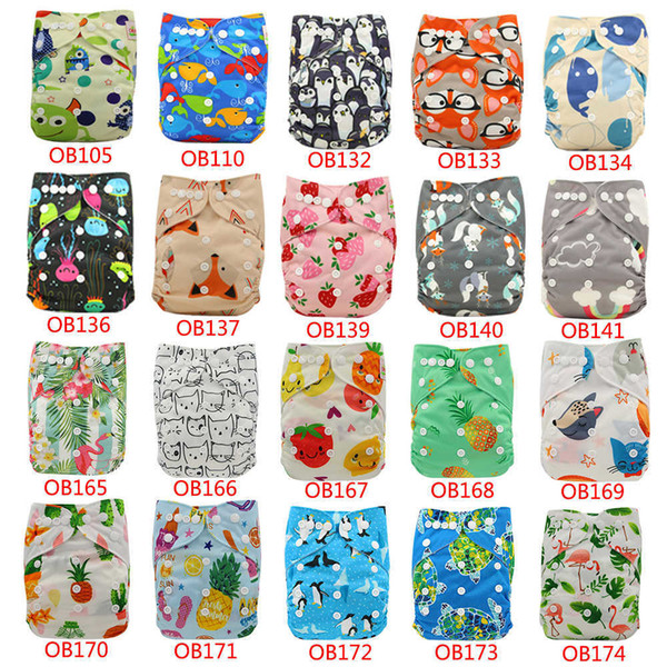 10pcs/lot Nappies Adjustable Reusable Diaper Cover One Size Couche Lavable Washable Baby Cloth Pocket Diapers Q190530