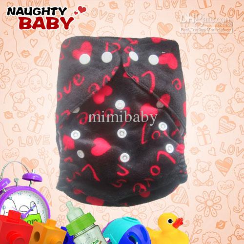 New Lovely Naughtybaby cloth diaper reuseable nappy cover and insert M1 free shipping