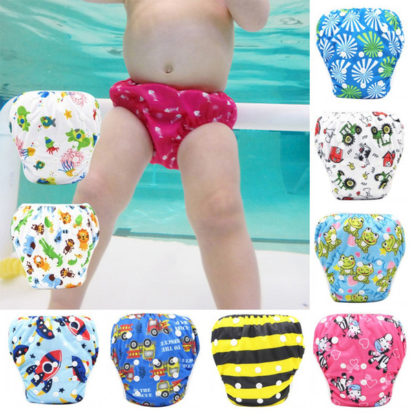 Unisex Baby Swimming Pants Waterproof Adjustable Swim Diaper Pool Pant Diaper Reusable Washable Swimming Pants 9 Colors