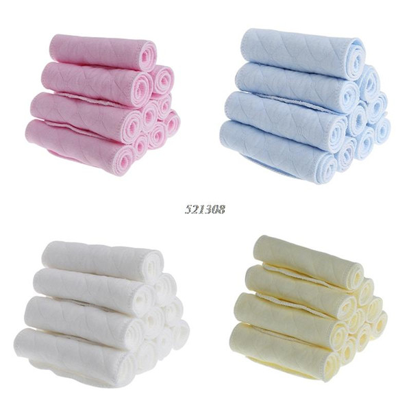 10pcs a lot Tsaujia 3 Layers Ecological Cotton Baby Cloth Nappy Inserts Reusable Washable Diapers Nappy Changing APR12_30