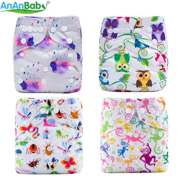 U Pick 2018 Ananbaby Reusable Washable Double Row Snaps One Size Prints Pocket Nappy with Microfiber Insert