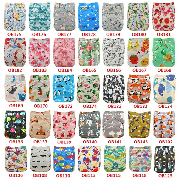 Ohbabyka Diaper Cloth Baby Nappies Adjustable Baby Cloth Diaper One Size Couche Lavable Washable Diaper Pocket Cover 10pcs/lot LY191205