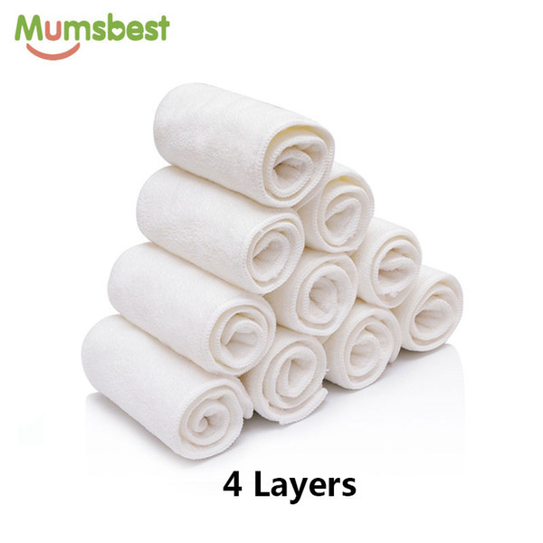 Mumsbest 10 PSC Microfiber Fiber Inserts 4 Layers Washable Reusable Nappies Super Absorbent Used With Pocket Diapers