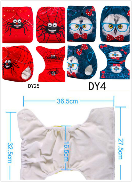 10 pcs/pack Baby Printed Washable Diaper Covers Cartoon Cloth Diapers Reusable Nappy Kids Adjustable Girl Boys Nappies PottyTraining Pants