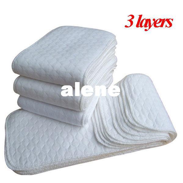 10 Pcs/Lot Washable Baby Nappy Inserts 3 Layers Microfiber Reuseable Baby Cloth Diapers Insert For NewBorns Cotton Diapper Cover