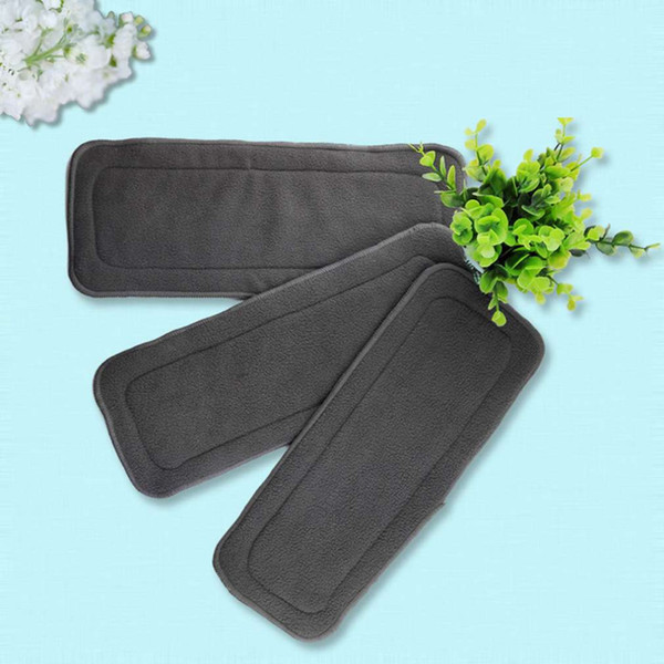 Reusable 4 Layers Of Bamboo Charcoal Insert Soft Baby Cloth Nappy Diaper Use Water Absorbent Breathable Diaper Hot Selling