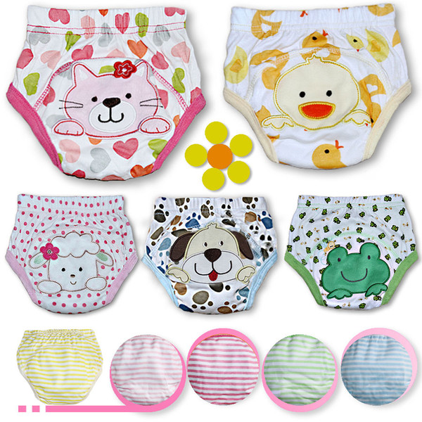 New 2017 Baby Cotton Waterproof Reusable Nappy Diaper Training Pants Cartoon Infant Boys Girls Underwear Washable Babies Wear Briefs A6333