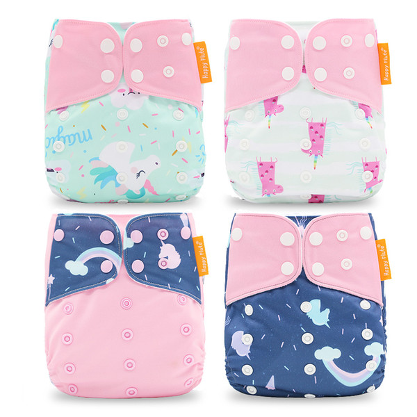 Happyflute 2017 New 4pcs/set Washable Cloth Diaper Cover Adjustable Nappy Reusable Cloth Diapers Available 0-2years 3-15kg baby