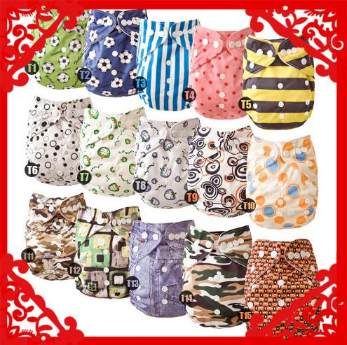 Wholesale-Christmas Lovely Mimibaby baby cloth diaper printed color nappy 15 pcs/lot free shipping