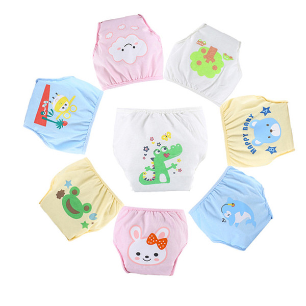 3PCS/LOT Cartoon Cotton Infants Baby Training pants Waterproof Diaper pant Potty Toddler panties New underwear Reusable Free shipping