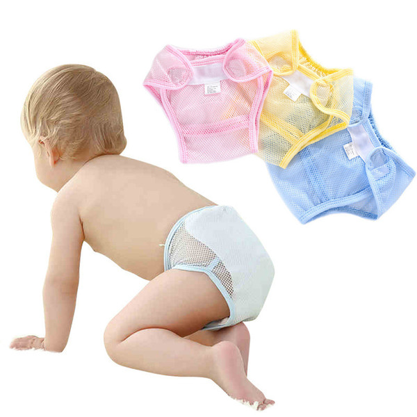 2017 infant cotton Diapers Cover Cloth Mesh cloth Breathable Reusable baby Diaper Covers pants kids Bread pants C2690