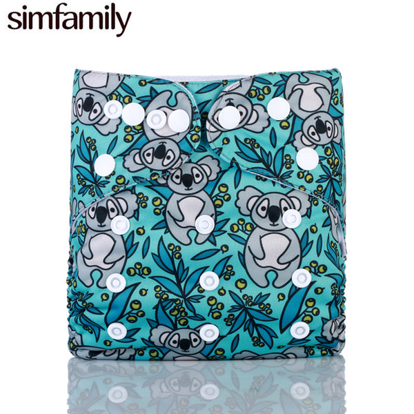 [simfamily]1PC Waterproof Cloth Diaper Reusable Suede Cloth Inner Double Row Snap Baby Nappies Wholesales Simfamily Diapers