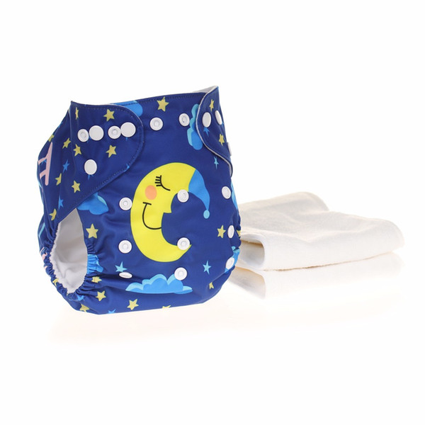 Collocation 2 pcs 3 layer microfiber diapers+digital printing cloth diapers urine trouser pocket soft breathable cloth diapers