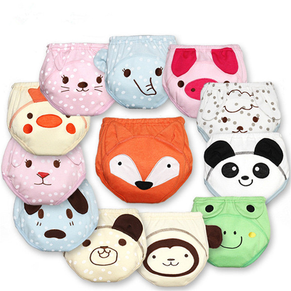 4layers cotton + TPU cartoon panda fox baby training pants cloth diaper cover waterproof diaper baby panties newborn underwear Reusable B11