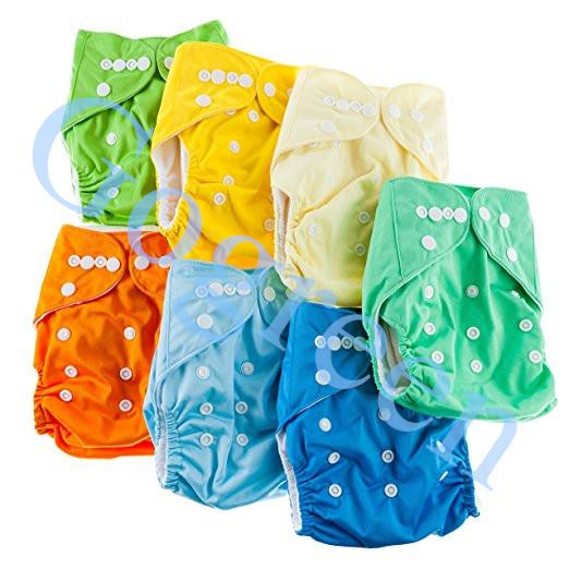 Free Shipping Hot Sales Plain Color Cloth Diapers Nappies Covers 5 +5 pcs Insert One Size Reusable super soft tensile strength permeability