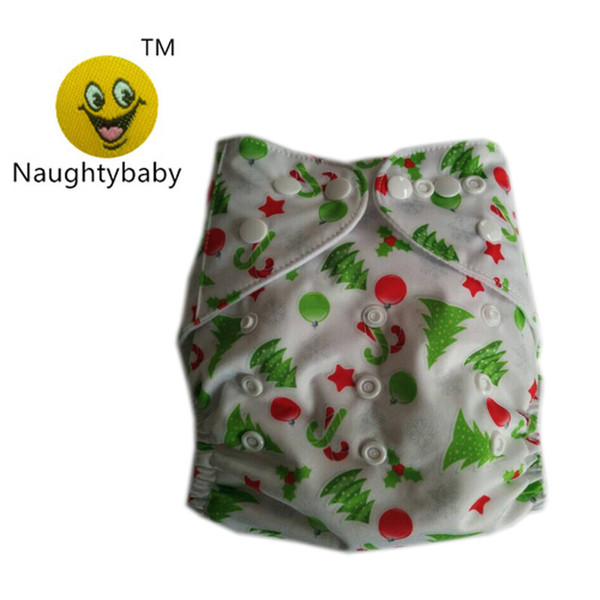 For Merry Chrismas Naughty Baby One Size Washable Reusable Cloth Diaper Covers Baby Diaper Colorful Bags baby cloth Nappy diaper 60setslot