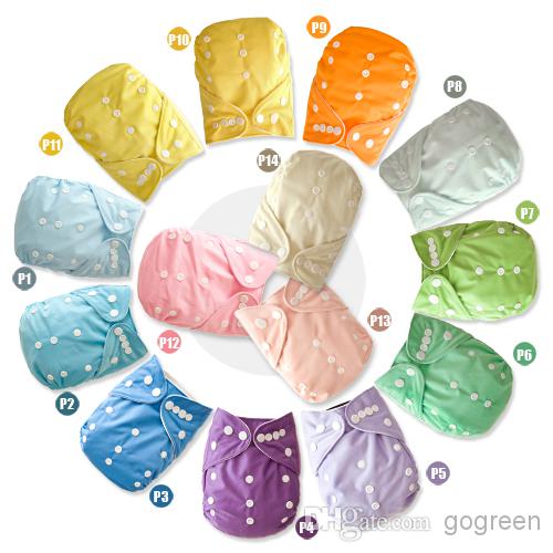 Hot sale cheapest PUL Plain solid Color Baby Pocket Cloth Diaper cover 10 pcs with 10 pcs Bamboo insert