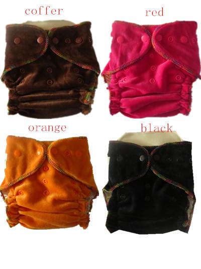 2014 High quality 4 pcs Organic Bamboo Velour fitted baby Cloth diapers with insert Nappy Free Shipping