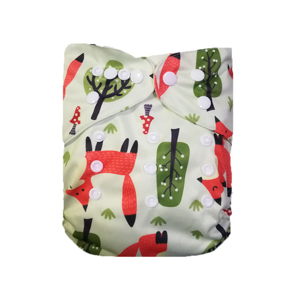 [LilBit] Baby Cloth Diapers Cover Waterproof Washable Digital print Diapers Pocket Reusable Fox Babies Cloth Nappies