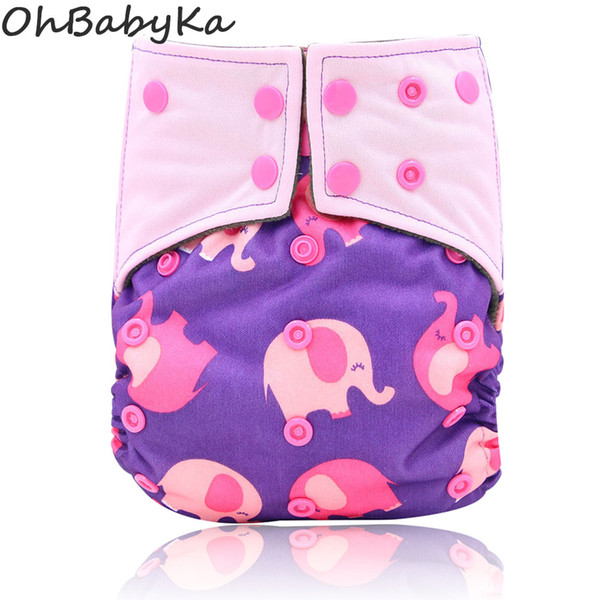 Ohbabyka Cloth Diaper Baby Cover Reusable Newborn Cloth Pocket Diapers Infant Nappy Double Gusset Fralda De Pano All-in-two AI2