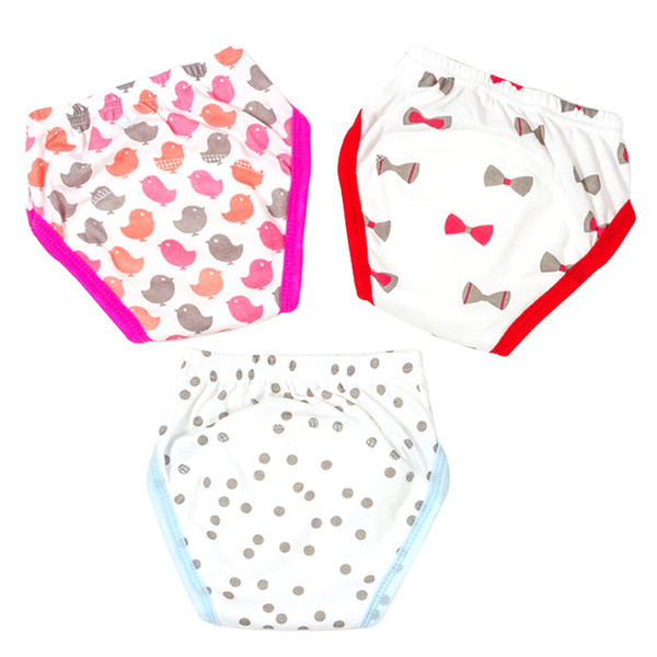 3 Pcs/Lot Baby Potty Training Pants Boy Girl Cotton Nappies Diapers for Toddler Kids Learning Panties Reusable Washable