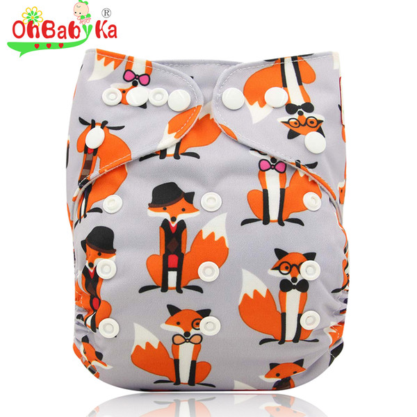 Ohbabyka Reusable Cloth Diapers Newborn Baby Nappies Anti-Leak Cloth Diaper Cover with Suede Cloth One size Couche Lavable