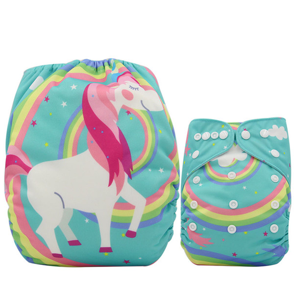 Baby Diapers Reusable Nappies Couche Lavable Ohbabyka Newborn Cloth Diaper Cover Unicorn Animal Diaper Training Pants