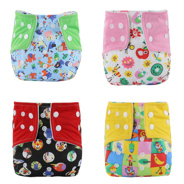 New Baby Boys Girls Soft Cloth Cover Waterproof Cartoon Washable Diapers High Quality Newborn Cute Reusable Cloth Nappy Diapers