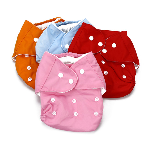 0-3 Years Old Baby Reusable Nappies Adjustable Washable Breathable Cartoon Cloth Diapers Cover Training Cotton Nappy 4 Colors