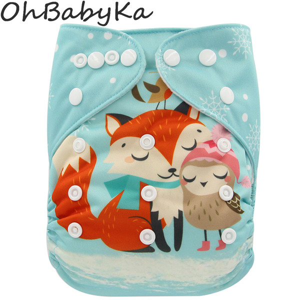 Ohbabyka Baby Cloth Nappies Adjustable Diaper Covers Reusable Baby Diapers Couche Lavable Washable Bamboo Fiber Baby Nappy Cover