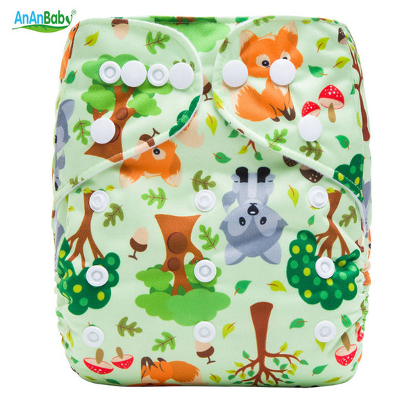 Anaby Washable Diapers Couches Lavables Baby Diaper Cover Wrap Cartoon Print Nappy Changing Reusable Baby Cloth Diapers HA033