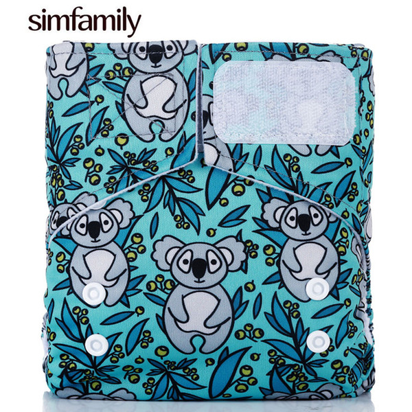 [simfamily] 1PC Printed Baby Diapers Washable Pocket Diaper Newborn Cloth Diapers Reusable Nappy One Size Fit 3-15kg Year