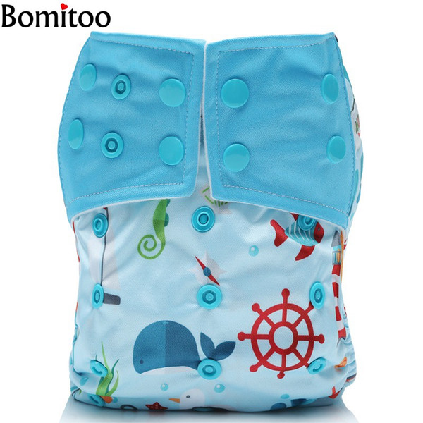 [Bomitoo] 1PC Reusable Baby Pocket Diaper Washable Waterproof Cloth Diapers Cover Newborn Nappies Available 0-2years 3-13kg baby