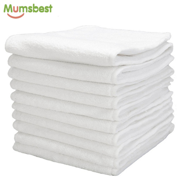 [Mumsbest] 10 Pcs Washable Reuseable Baby Cloth Diapers Nappy inserts microfiber 3 layers