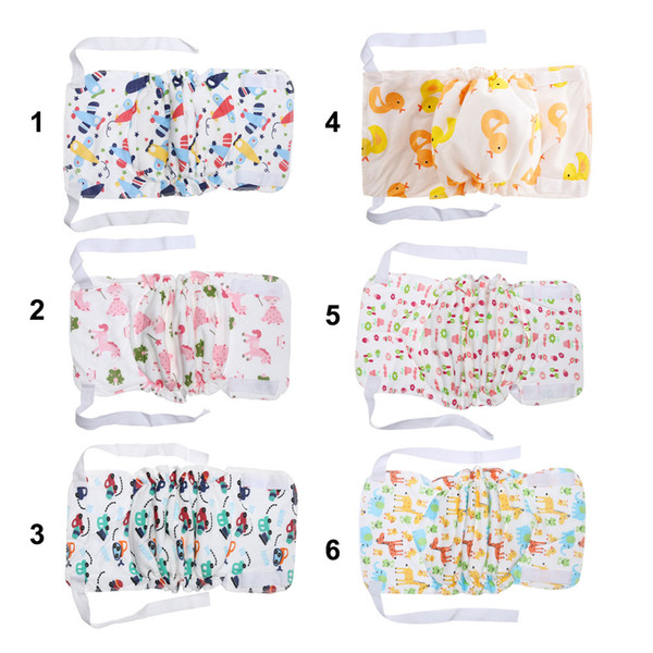 Baby Diaper Cute Infants Children Cartoon Breathable Cotton Diaper Reusable Cloth Nappies Changing Diapers Ribbon Cloth Diapers