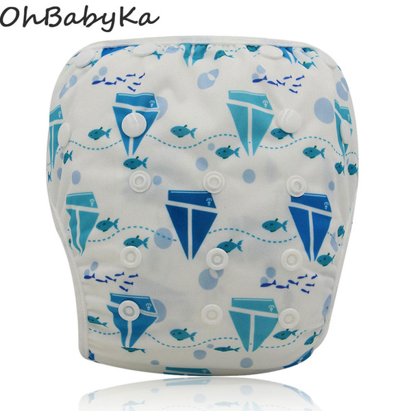 Ohbabyka 2016 Bamboo Swim Diapers Washable Baby Swim Nappy Pants Reusable Baby Diapers Breathable Newborn Baby Swimsuit One Size