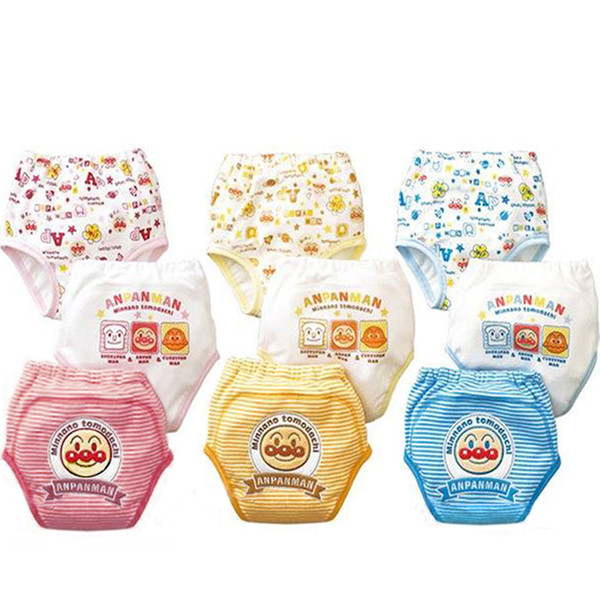 3pcs/lot Baby Training Pants Cloth Diapers Toilet Learning Nappies Boy Underwear Anpanman Girl Shorts 3 layers #001