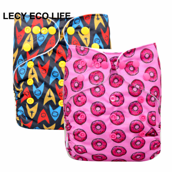 LECY ECO LIFE Washable Diapers Baby Diaper Cover Wrap Cartoon Print Baby Nappy Changing Reusable Baby Cloth Diapers wholesale