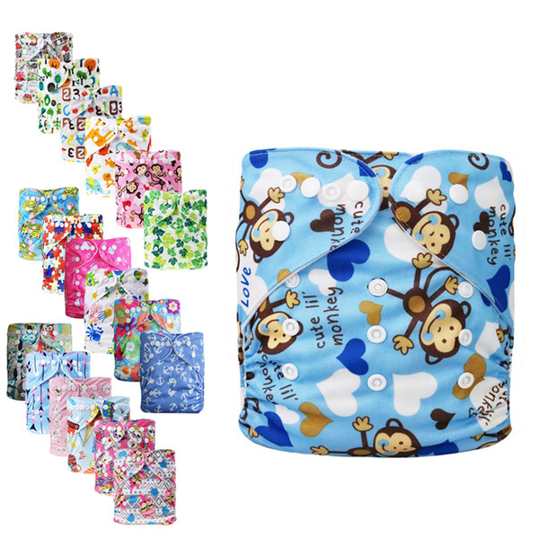 19 Color 0-2years Washable Baby Cloth Diaper Cover Waterproof Cartoon Owl Fox Unisex Potty Baby Diapers Reusable Cloth Nappy