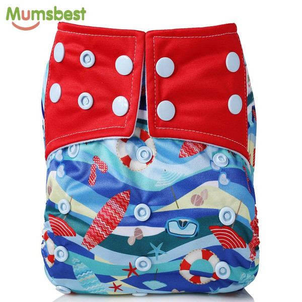 [Mumsbest] New Baby Cloth Diapers Pocket Waterproof Diaper Cover Reusable One Size Fit All Babies Cloth Nappies Beach Series