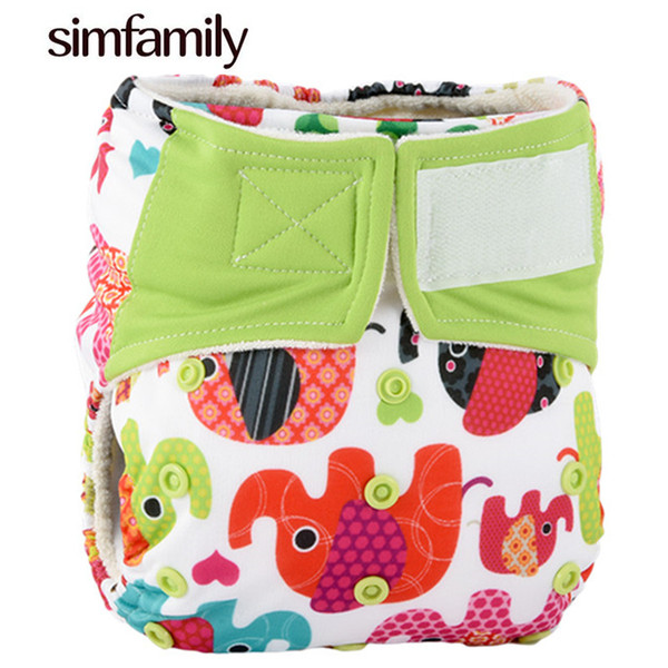 [simfamily]1Pc Reusable Waterproof Bambool AIO Baby Cloth Diaper Nappy,3-36 Months Baby Nappies,Wholesale Selling fralda diapers