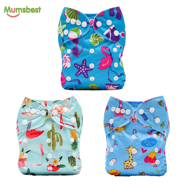 [Mumsbest] 3pcs/Pack New Prints Baby Cloth Diapers Reusable Washable Pocket Diapers Baby Nappies Wholesale Custom Label Diaper