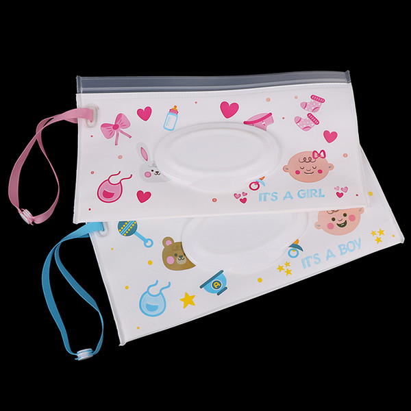 Baby Care Wet Paper Lid Bag Cartoon Travel Wipes Cover Reusable Tissue Organizer For Baby Outdoor Carrying Bags For Stroller Car