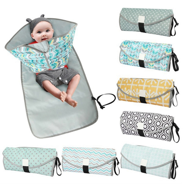 Baby Urine Mat Waterproof Diaper Changing Pad Cover Foldable Clean Changing Station Travel Outdoor Nappy Bag 7 Designs YW3906