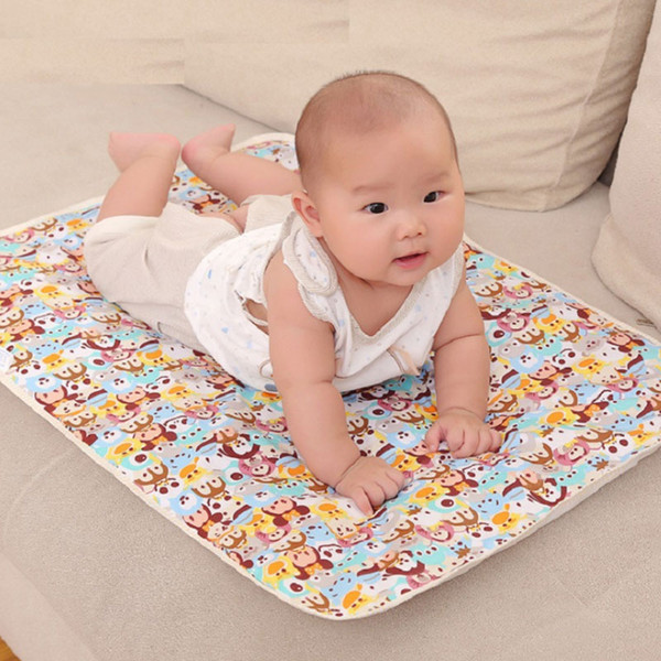 50*70cm Portable Baby Unicorn Owl Changing Pad Infant Home Travel Cute Cotton Waterproof Urine Mat Bedding Nappy Cover Free Shipping