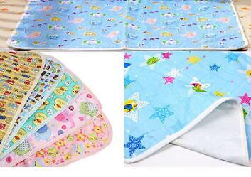 S-XL Pink Yellow Blue Cotton Portable Urine Mat Waterproof Baby Infant Bedding Changing Nappy Cover Pad Wholesales