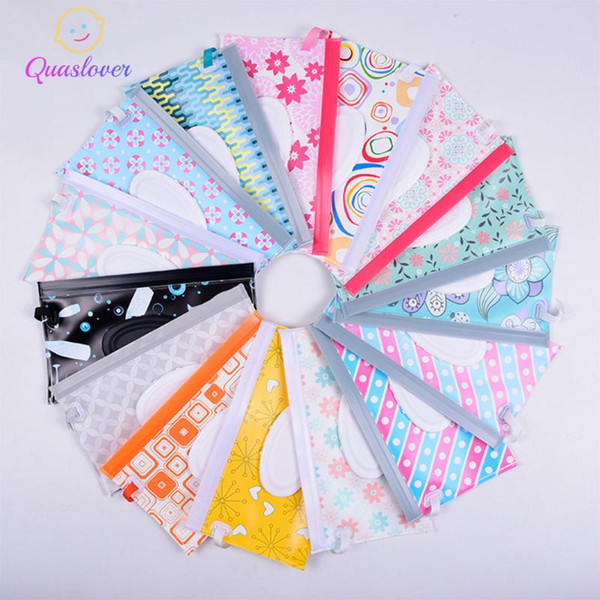 Baby Care Wet Wipes Bag Eco-Friendly Cleaning Wipes Case Wet Container Fashion Box Portable Cover for Stroller