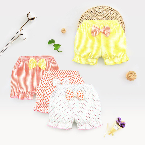 Baby Girls Shorts Children Cotton Soft Boxer Briefs Striped Dot Print Casual Underwear Underpants